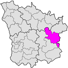 Situation du canton de Château-Chinon(Ville) dans le département Nièvre
