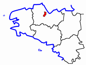 Situation du canton de Châtelaudren dans le département Côtes-d'Armor
