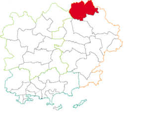 Situation du canton de Comps-sur-Artuby dans le département Var