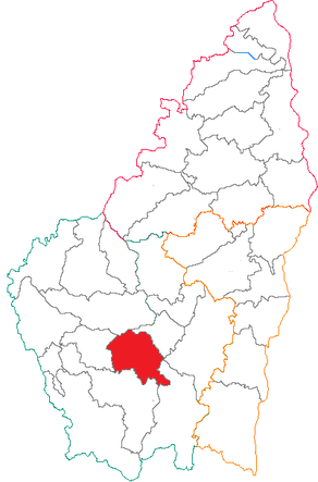 Situation du canton de Largentière dans le département Ardèche