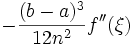 -\frac{(b-a)^3}{12n^2}f''(\xi)
