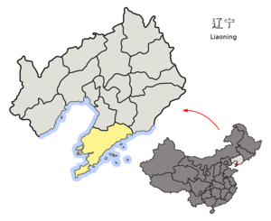 Localisation de la préfecture de Dalian (en jaune)
