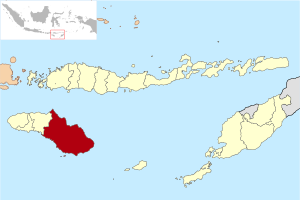 Situation de Sumba Timur dans les petites îles de la Sonde orientales.