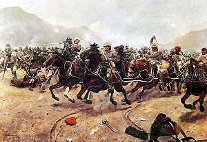 Royal Horse Artillery fleeing from Afghan attack at the Battle of Maiwand.jpg