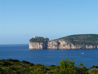 Photographie du cap Caccia vue de la Punta Giglio