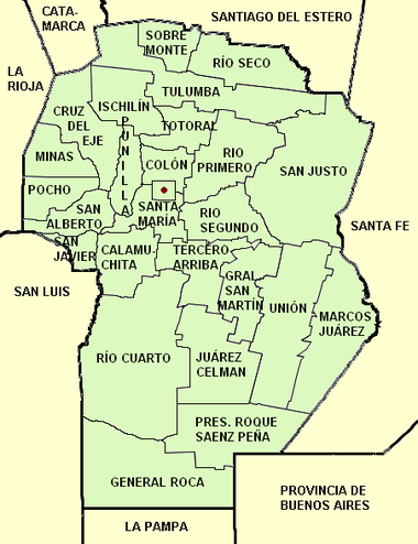 Córdoba province (Argentina), departaments and capital with names.png