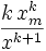 \frac{k\,x_m^k}{x^{k+1}}\!