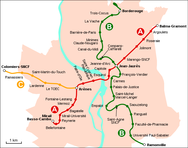 Plan des lignes de mÃ©tro et de la ligne C