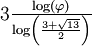 \textstyle{3\frac{\log(\varphi)}{\log \left(\frac{3+\sqrt{13}}{2}\right)}}