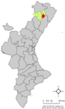 Localisation de Atzeneta del Maestrat dans la Communauté de Valence