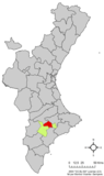 Localisation de Alcoy dans la Communité de Valence