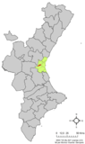 Localisation d'Aldaia dans la Communauté Valencienne