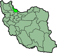 Carte montrant la position de la province de Gilan en Iran