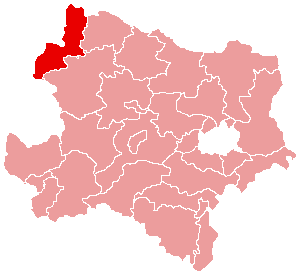 Localisation du Bezirk de Gmünd dans le Land autrichien de Basse-Autriche