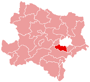 Localisation du Bezirk de Mödling dans le Land autrichien de Basse-Autriche