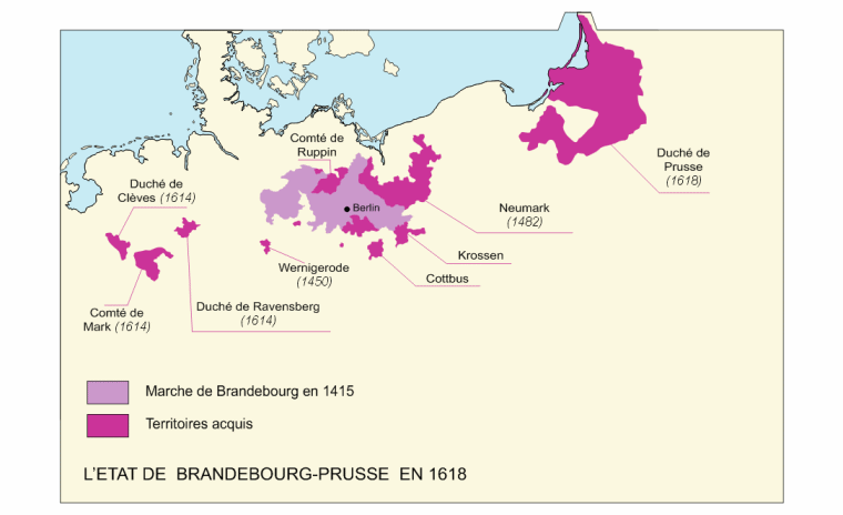 L'État de Brandebourg-Prusse en 1618