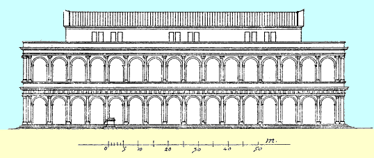 Dessin de la façade de la Basilique Aemilia
