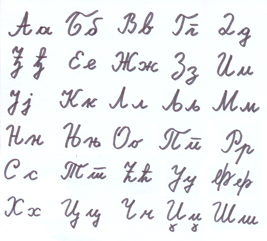letters of the alphabet in cursive. the whole alphabet cursive