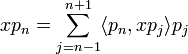  x p_n = \sum_{j=n-1}^{n+1}\langle p_n,x p_j\rangle p_j