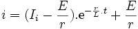 i =(I_i -\frac{E}{r}) . \mathrm{e}^{-\frac{r}{L}.t}+ \frac{E}{r}