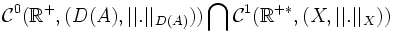 \mathcal{C}^0(\mathbb{R}^+,(D(A),||.||_{D(A)})) \bigcap \mathcal{C}^1(\mathbb{R}^{+*},(X,||.||_X))