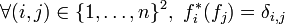 \forall (i,j) \in \{1, \ldots, n \}^2,\ f_i^*(f_j)=\delta_{i,j} 