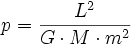 p = \frac{L^2}{G \cdot M \cdot m^2}