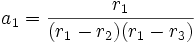  a_1 = \frac{r_1}{(r_1-r_2)(r_1-r_3)}