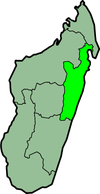 Carte de Madagascar mettant en évidence la province de Tamatave