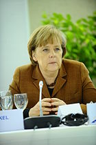 Le président de la République fédérale d'Allemagne, Christian Wulff et la chancelière fédérale, Angela Merkel.