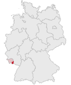 Localisation de l'arrondissement de Sarre-Palatinat en Allemagne