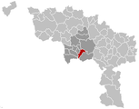 Situation de la commune dans l'arrondissement de Mons et la province de Hainaut