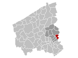 Situation de la ville au sein de l'arrondissement de Tielt et de la province de Flandre-Occidentale