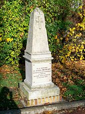 Monument en souvenir de Joseph Brancard, conducteur d'omnibus à cheval, qui fut victime d'un accident mortel le 26/05/1878.