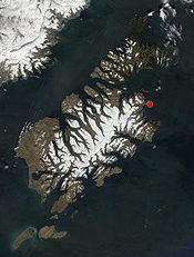 photo satellite de l'île Kodiak