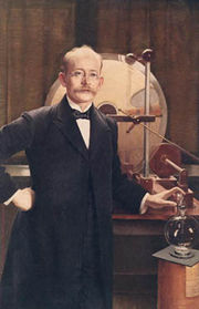 Portrait dessiné d'un homme debout dans un laboratoire et qui tient dans sa main un ballon en verre.