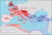 Carte de l'Empire avec les différents diocèses