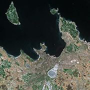 Tallinn vue de l'espace par le satellite SPOT