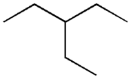 Structures 2D et 3D du 3-éthylpentane