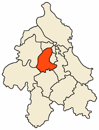 Localisation de la municipalité de Čukarica dans le district de Belgrade