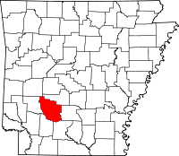 Localisation du comté de Clark (en rouge) dans l'Arkansas