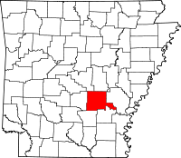 Localisation du comté de Jefferson (en rouge) dans l'Arkansas