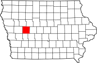 Map of Iowa highlighting Carroll County.svg