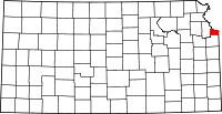 Map of Kansas highlighting Wyandotte County.svg