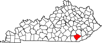 Map of Kentucky highlighting Knox County.svg
