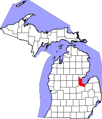 Map of Michigan highlighting Bay County.svg