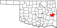 Map of Oklahoma highlighting Haskell County.svg