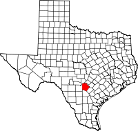 Map of Texas highlighting Bexar County.svg