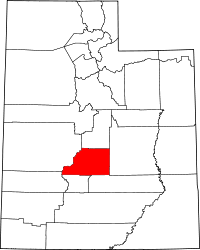 Map of Utah highlighting Sevier County.svg