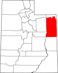 Localisation du comté de Uintah sur la carte de l’Utah